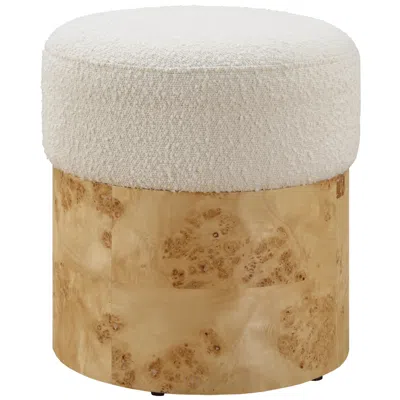 Uttermost Swirls Ivory Boucle Fabric Ottoman