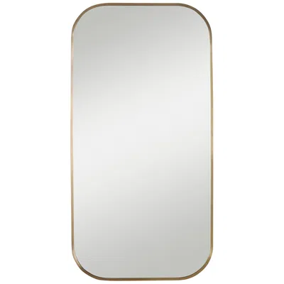 Uttermost Taft Plated Antique Brass 21" X 41" Rectangular Wall Mirror