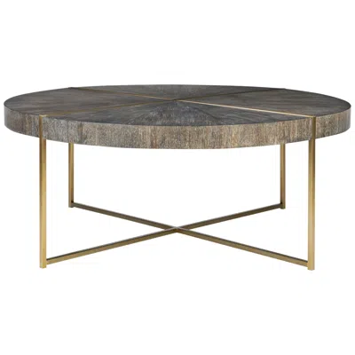 Uttermost Taja 42"w Washed Dark Walnut Round Coffee Table