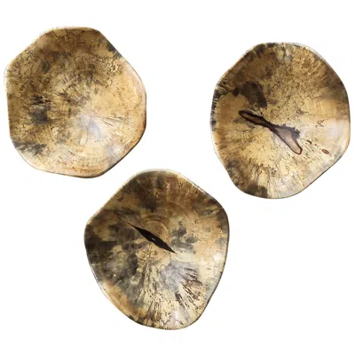 Uttermost Tamarine 10" Wide Natural Wood Wall Art Set Of 3