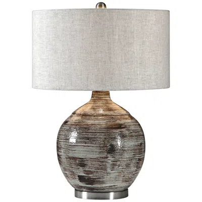 Uttermost Tamula 27 1/2" Distressed Gray Ceramic Table Lamp