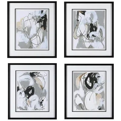 Uttermost Tangled Threads 28 1/4" High 4-piece Framed Wall Art Set
