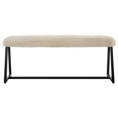 Uttermost Taupo 48" Length Beige And Black Bench