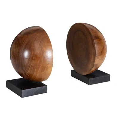 Uttermost Teak And Noir Bookends Set In Brown