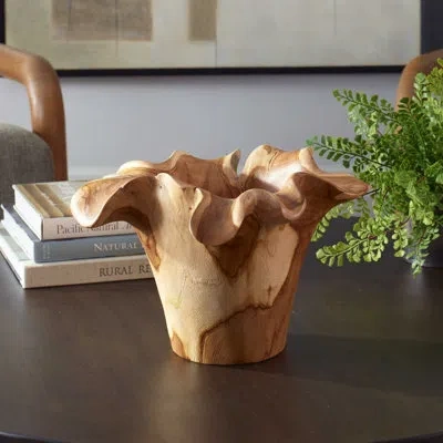 Uttermost Teak Flow Natural Outdoor Bowl In Brown