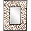 Uttermost Teak Maze 44" X 56" Walnut Stain Rectangle Wall Mirror