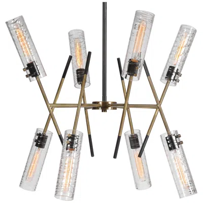 Uttermost Telesto 32"w Brass And Black 8-light Pendant Light