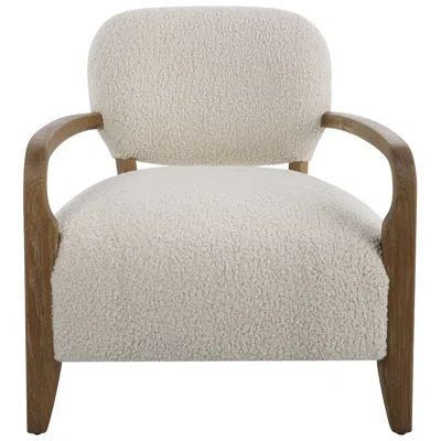 Uttermost Telluride 29 1/2" H White And Oak Accent Chair