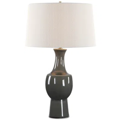 Uttermost Tennille 31" Gray Ceramic Table Lamp In Black