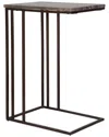 Uttermost Theodore Travertine Accent Table In Black
