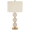 Uttermost Three Rings Brushed Brass Alabaster Table Lamp