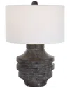 Uttermost Timber Carved Wood Table Lamp In Black