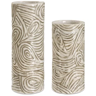 Uttermost Timber Swirl 2-piece Ceramic Vase Set