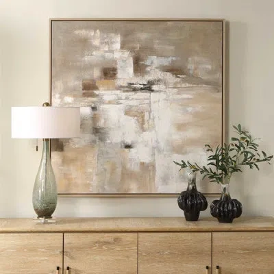 Uttermost Time To Time Hand Painted Abstract Art In Black;brown;white;gray