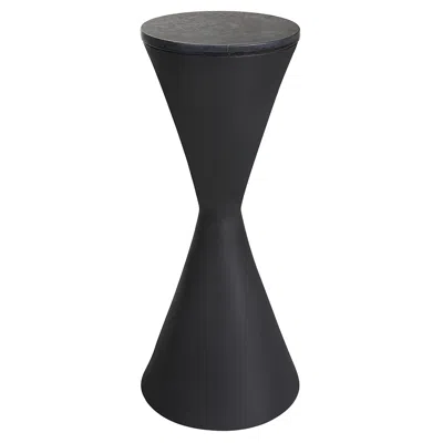 Uttermost Time's Up 9"w Textured Matte Black Hourglass Drink Table