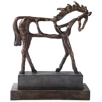 Uttermost Titan 16 1/2" High Bronze And Brown Horse Statue