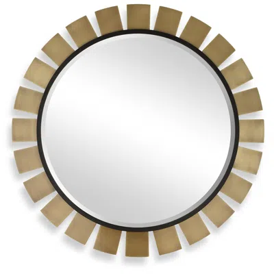 Uttermost Toluca Brass And Black 45" Round Wall Mirror
