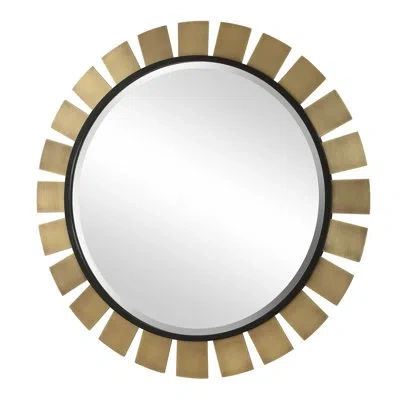 Uttermost Toluca Round Brass Mirror In Gold;brass