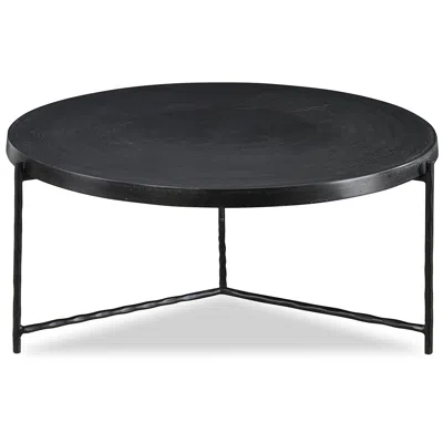 Uttermost Trellick 35.85" Dia. X 16.14" H Black Metal Coffee Tabl