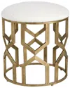 Uttermost Trellis Geometric Accent Stool In Gold