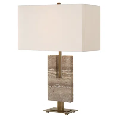 Uttermost Turning Point 26" Honed Travertine Table Lamp