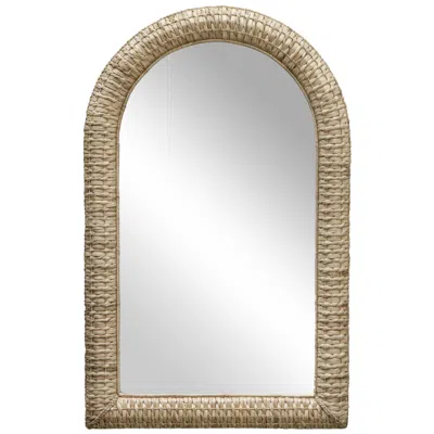 Uttermost Twisted Natural Seagrass 38 1/4" X 60 1/4" Arch Mirror In Brown