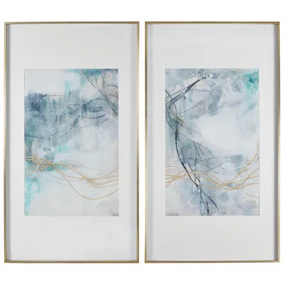 Uttermost Undulating Oro 45" High 2-piece Framed Print Wall Art Set