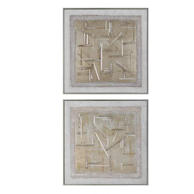 Uttermost Unpredictable 31" Square Framed Canvas Wall Art Set Of 2