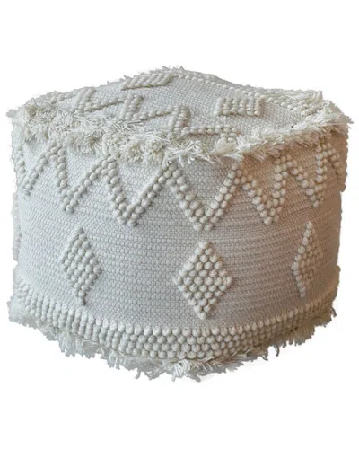 Uttermost Uriah Ivory Pouf In Gray