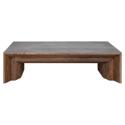 Uttermost Vail 60" Wide Reclaimed Elm Coffee Table In Black