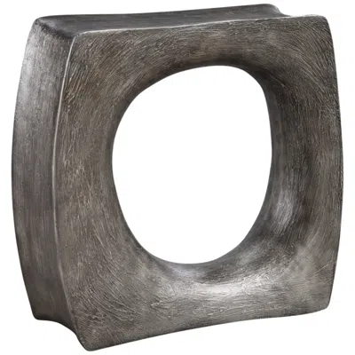 Uttermost Valira 24" Wide Textured Antique Silver Modern Side Table
