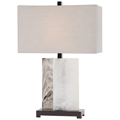 Uttermost Vanda 26" White Rectangular Slabs Table Lamp