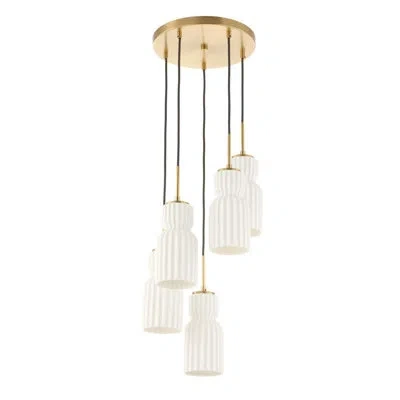 Uttermost Vanier 5 Light Cluster Pendant In Brass