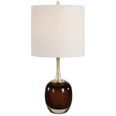 Uttermost Vannett 23 3/4" Dark Amber Art Glass Table Lamp In Brown