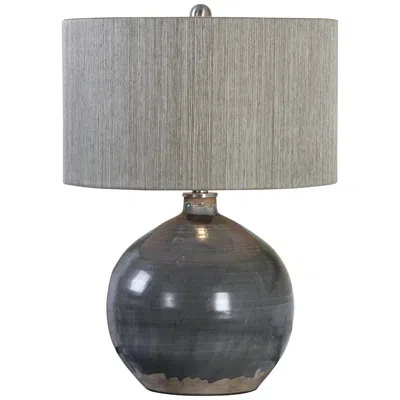 Uttermost Vardenis 24" Charcoal Gray Crackle Ceramic Table Lamp