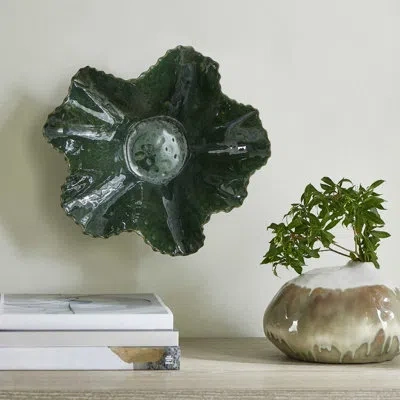 Uttermost Verdant Bloom Emerald Outdoor Bowl In Green