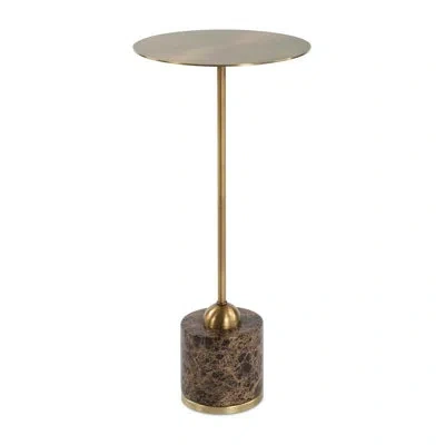 Uttermost Verlin Brass Drink Table In Black