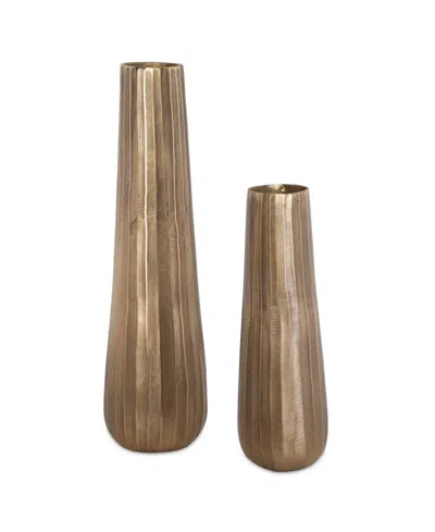 Uttermost Vertiforge Vases, Set Of 2 In Gold