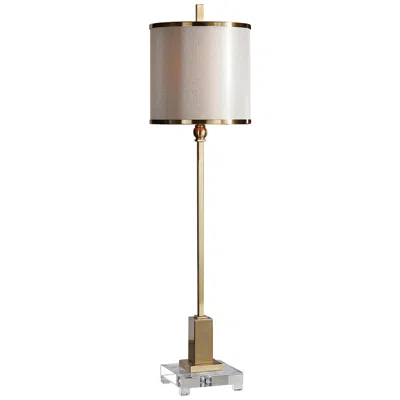 Uttermost Villena 35" High Plated Brass And Crystal Tall Buffet Lamp