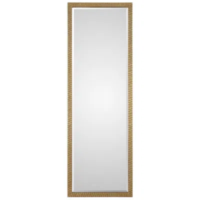 Uttermost Vilmos Metallic Gold Leaf 24" X 72" Wall Mirror In Brown