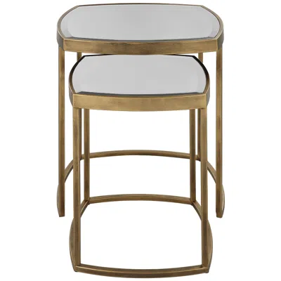 Uttermost Vista Antique Gold Nesting Tables Set Of 2
