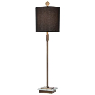 Uttermost Volante 33 3/4" Iron And Crystal Table Lamp With Black Shade