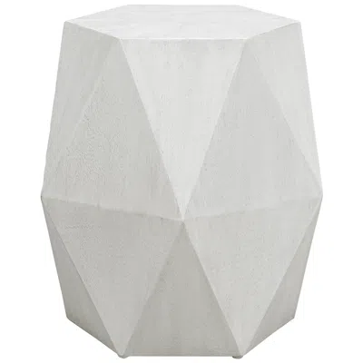 Uttermost Volker 18" Wide White Ceruse Geometric Wood Accent Table