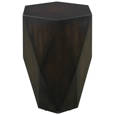 Uttermost Volker 18.5" Wide Black Wood Modern Geometric Side Table