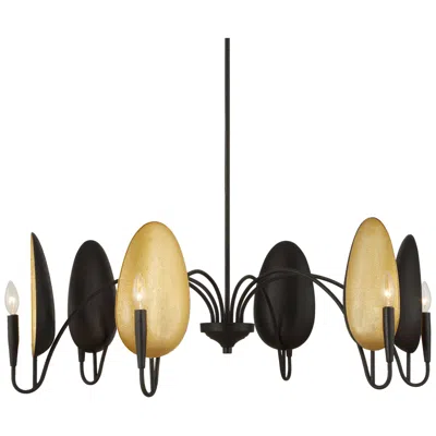 Uttermost Warwick 41 1/2" Wide Black And Gold 6-light Chandelier