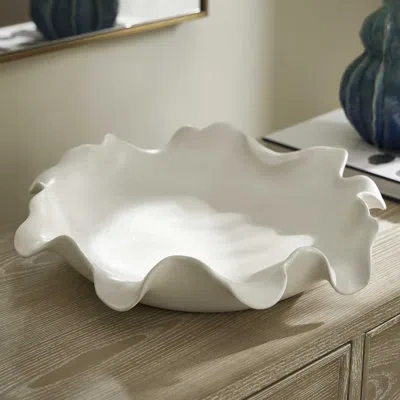 Uttermost Wave Crest White Outdoor Bowl