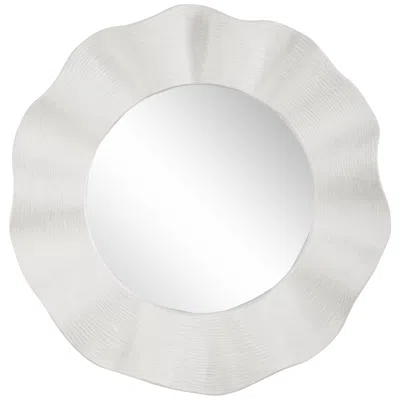 Uttermost Wave Length White 40" Round Mirror