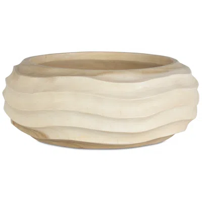 Uttermost Waveform 15 1/2" Wide Bleached Suare Wood Bowl