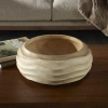 Uttermost Waveform Bleached Wood Bowl In Brown