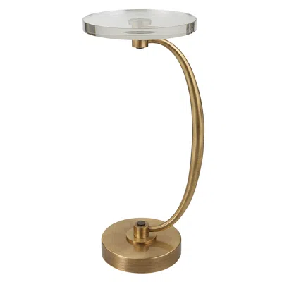 Uttermost Waveney 11 1/2"w Antique Brass Round Drink Table